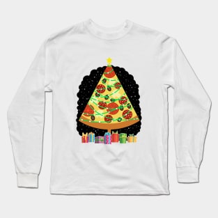 Pizza Christmas Tree Long Sleeve T-Shirt